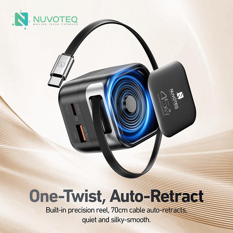 45W Fast Charger - Auto Retract 70cm